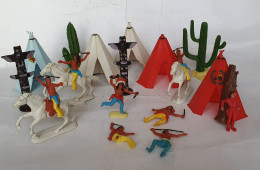 LOT FIGURINES FAR WEST INDIENS CAMP NOREV JEM FIGURINE Tout états - Army