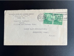 CUBA 1948 LETTER HABANA TO GREENWICH USA 19-08-1948 - Cartas & Documentos