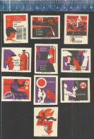 FIRE PREVENTION BRANDSCHUTZ PROTECTION CONTRE L'INCENDIE - MATCHBOX LABELS CZECHOSLOVAKIA 1969 - Boites D'allumettes - Etiquettes