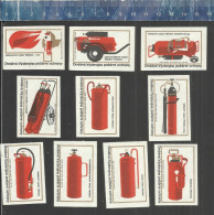 FIRE PREVENTION BRANDSCHUTZ PROTECTION CONTRE L'INCENDIE FIRE EXTINGUISHERS - MATCHBOX LABELS CZECHOSLOVAKIA 1971 - Boites D'allumettes - Etiquettes