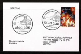 LETTRE ESPAGNE 2023 100 ANS BUS ALSA  EXPO EXFICAO - Bussen