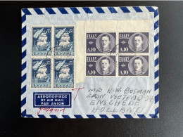 GREECE 1957 AIR MAIL LETTER TO ENSCHEDE NETHERLANDS 11-11-1957 GRIEKENLAND - Storia Postale