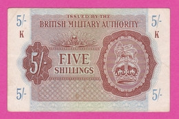 Billet ROYAUME UNI - Military Authority  5 Shillings  1943 -  Pick M 4 - Autoridad Militar Británica