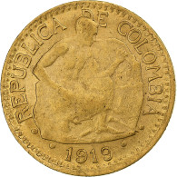 Colombie, 5 Pesos, 1919, Bogota, Or, TTB - Colombie
