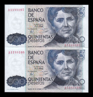 España Spain Pareja 500 Pesetas Rosalia De Castro 1979 Pick 157 Serie A Sc Unc - [ 4] 1975-…: Juan Carlos I.