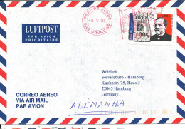 Brazil Air Mail Cover With Meter Cancel And A Stamp Sent To Germany 9-4-1996 - Airmail