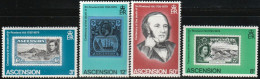 THEMATIC STAMP ON STAMP:  DEATH CENTENARY OF ROWLAND HILL   -  ASCENSION - Sud America