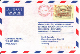 Brazil Air Mail Cover With Meter Cancel And A Stamp Sent To Germany 10-1-2000 - Poste Aérienne