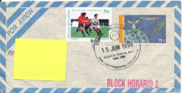 Argentina Air Mail Cover Sent To Denmark 15-6-1998 Topic Stamps Incl. Soccer Football - Aéreo