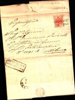 49744) ITALIA- LOBARDO VENETO-LETTERA CON 15C.ROSA 1° Emissione TERZO TIPO DA SESTOCALENDE A MILANO - Lombardo-Veneto