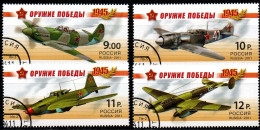 Rußland 2011 - Mi.Nr. 1708 - 1711 - Gestempelt Used - Flugzeuge Airplanes Militär Military - Usados