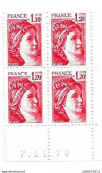 FRANCE 1978  N°1974**  GOMME D'ORIGINE SANS CHARNIÈRE COINS DATES  7.11.78  TTB   2 SCANS - 1970-1979