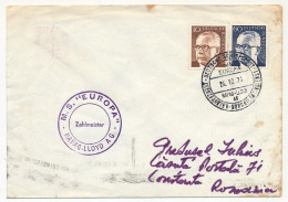 ALLEMAGNE - Enveloppe Affr 60pf + 10pf Obl "Deutsche Shiffpost MS EUROPA Kreuzfahrten - Nordatlantikdienst 24/12/1974 - Lettres & Documents