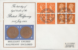 GB SPECIAL EVENT POSTMARK HALFPENNY GREEN LAST DAY OF ½D 31 JULY 1969 STOURBRIDGE WORCS On Very Fine Souvenir Cover With - Storia Postale