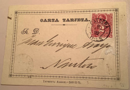 R ! 1892 CARTA TARJETA Postal Stationery Formular Card Franked With 2c From CALDERA>Tierra Amarilla (Chile - Chile