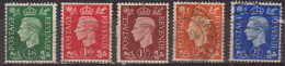 Avènement Du Roi George VI - GRANDE BRETAGNE - 1937 - N° 209 à 213 - Usati