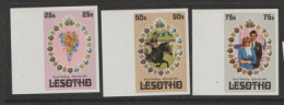 Lesotho  1981    SG 451-3  Royal Wedding  Unmounted Mint Imperf - Lesotho (1966-...)