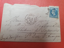 Enveloppe De Paris Pour Saint Dier D'Auvergne En 1869 - Réf 3498 - 1849-1876: Période Classique