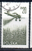 POLONIA POLAND POLSKA 1976 1978 AIR POST MAIL AIRMAIL CONTEMPORARY AVIATION PZL-106 KRUK SPRAYING PLANE 20g USED USATO - Usados