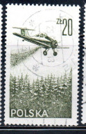 POLONIA POLAND POLSKA 1976 1978 AIR POST MAIL AIRMAIL CONTEMPORARY AVIATION PZL-106 KRUK SPRAYING PLANE 20g USED USATO - Usados