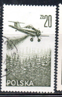 POLONIA POLAND POLSKA 1976 1978 AIR POST MAIL AIRMAIL CONTEMPORARY AVIATION PZL-106 KRUK SPRAYING PLANE 20g USED USATO - Oblitérés