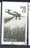 POLONIA POLAND POLSKA 1976 1978 AIR POST MAIL AIRMAIL CONTEMPORARY AVIATION PZL-106 KRUK SPRAYING PLANE 20g USED USATO - Usados