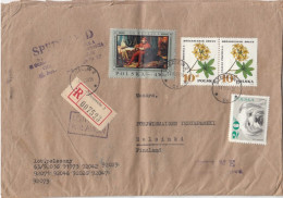 GOOD POLAND " REGISTERED "  Postal Cover To FINLAND 1969  - Good Stamped: Art ; Dog ; Flowers - Lettres & Documents