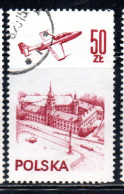 POLONIA POLAND POLSKA 1976 1978 AIR POST MAIL AIRMAIL CONTEMPORARY AVIATION PLANE OVER WARSAW CASTLE 50g USED USATO - Used Stamps