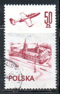 POLONIA POLAND POLSKA 1976 1978 AIR POST MAIL AIRMAIL CONTEMPORARY AVIATION PLANE OVER WARSAW CASTLE 50g USED USATO - Used Stamps