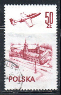 POLONIA POLAND POLSKA 1976 1978 AIR POST MAIL AIRMAIL CONTEMPORARY AVIATION PLANE OVER WARSAW CASTLE 50g USED USATO - Usati