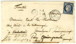 Grille / N° 4 (filet à Peine Effleuré) Càd ASSEMBLEE NATIONALE / POSTES Sur Enveloppe Avec Texte Pour Quimperlé Avec Plu - 1849-1850 Cérès