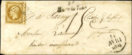 PC 1893 / N° 9 Cursive 55 / Mars-la-Tour Dateur A 15 AVRI 1854 Sur Lettre Territoriale Pour Jarny (Canton De Conflans En - 1852 Louis-Napoléon