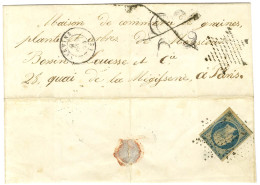 Càd T 15 VERVINS (2), Taxe 25 DT Sur Lettre Territoriale Pour Paris. Le Timbre-poste N° 10 étant Disposé Au Verso De La  - 1852 Louis-Napoléon