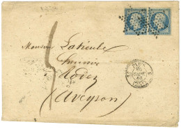 Etoile / N° 10 Paire Belles Marges Càd Taxe PARIS (25c) Sur Lettre 3 Ports Insuffisamment Affranchie Pour Rodez, Taxée 5 - 1852 Luis-Napoléon