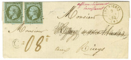 PC 2668 / N° 11 (2 Dont 1 Ex Leg Def) Càd T 15 LES RICEYS (9) Sur Lettre Locale Insuffisamment Affranchie Pour Le Mans,  - 1853-1860 Napoléon III.