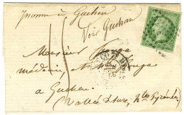 Losange E / N° 12 Càd De Distribution Du Bureau E Sur Faire-part De Naissance Complet Pour Guchen (Hautes Pyrénées) Puis - 1853-1860 Napoléon III