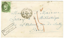 Losange G / N° 12 Càd De Distribution Du Bureau G Sur Faire-part De Mariage Complet Pour Paris Taxé 15c En Rouge Au Trip - 1853-1860 Napoléon III