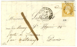 Etoile / N° 13 Superbes Marges Càd LETTRE AFFie DE PARIS POUR PARIS / * Sur Lettre Adressée Localement Et Réexpédiée à F - 1853-1860 Napoléon III