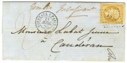 Losange PB2e / N° 13 Càd BORDEAUX A PARIS Sur Lettre Avec Texte Daté De Bordeaux Pour Cauderan Insuffisamment Affranchie - 1853-1860 Napoleon III