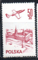 POLONIA POLAND POLSKA 1976 1978 AIR POST MAIL AIRMAIL CONTEMPORARY AVIATION PLANE OVER WARSAW CASTLE 50g MNH - Unused Stamps