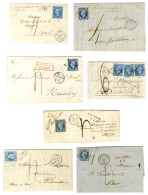 Lot De 7 Lettres Insuffisamment Affranchies Avec N° 14 Taxées 4 Et Taxes Diverses Manuscrites. - TB. - 1853-1860 Napoleon III