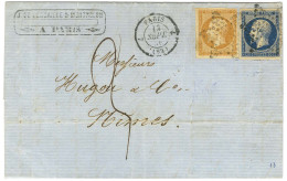 Etoile / N° 13 + 14 Càd PARIS (60) Sur Lettre 2 Ports Insuffisamment Affranchie Pour Nimes, Taxée 3. 1856. - TB / SUP. - - 1853-1860 Napoleon III