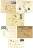 Lot De 6 Lettres Insuffisamment Affranchies Avec N° 14 (2) Taxées 8. - TB. - 1853-1860 Napoleon III