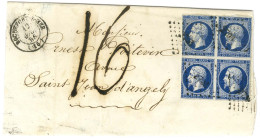 PC 2703 / N° 14 Bloc De 4 (def) Càd T 15 ROCHEFORT-S-MER (16) Sur Lettre Insuffisamment Affranchie Taxée 16. 1856. - TB. - 1853-1860 Napoléon III.