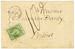 GC 2915 / N° 20 Càd T 15 POITIERS (80) Sur Lettre Insuffisamment Affranchie Adressée Localement Taxée 10. 1863. - TB. - 1862 Napoléon III