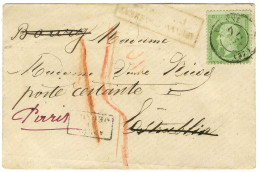 Càd T 15 VIENNE (37) / N° 20 Sur Lettre Insuffisamment Affranchie Adressée à Bourg Réexpédiée à Paris Taxée 15c Au Crayo - 1862 Napoléon III.