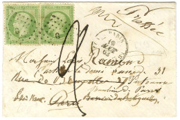 Losange G / N° 20 (2) Càd (G) PARIS (G) (60) Sur Lettre Locale Réexpédiée à Puteaux à L'aide D'une Taxe 2. Au Verso, Cac - 1862 Napoléon III.