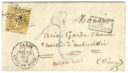 Etoile 26 / N° 21 Càd PARIS / GARE DU NORD Sur Lettre Insuffisamment Affranchie Pour Aubervilliers. Au Recto, Griffe Enc - 1862 Napoléon III.