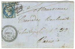 Taxe 30 DT Annulée Plume / N° 22 Càd T 22 LE VESINET (72) Sur Lettre Pour Paris. Au Verso, Divers Cachets De Facteur. 18 - 1862 Napoléon III.