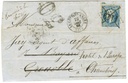 GC 1149 / N° 22 Càd T 15 LA COTE ST ANDRE (37) Sur Lettre Pour Grenoble Réexpédiée à Chambéry. Au Recto, Mention Manuscr - 1862 Napoléon III